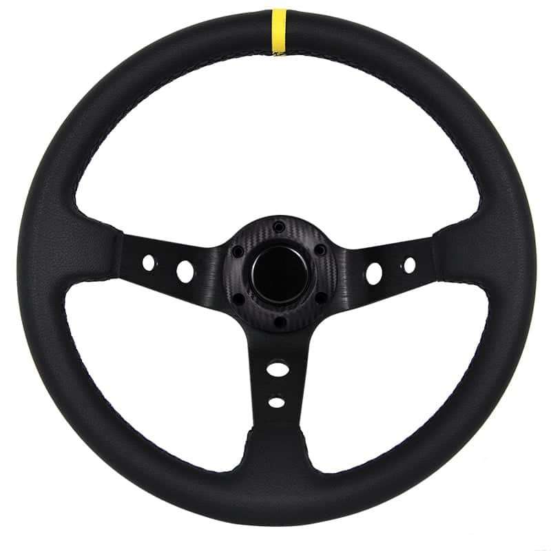 Τιμόνι Βαθύ Μαύρο DARK SPY 35cm - ΜΑΥΡΟ/ΚΙΤΡΙΝΟ