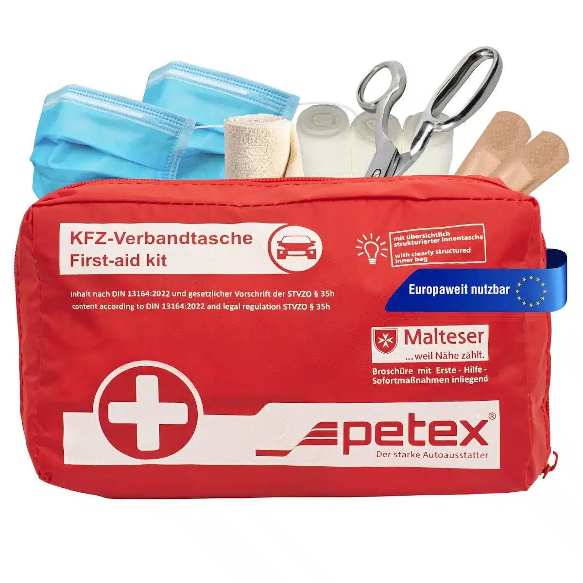 Petex Φαρμακείο Πρώτων Βοηθειών Αυτοκινήτου. Πιστοποιημένο με το νέο πρότυπο DIN 13164:2022 - Image 2